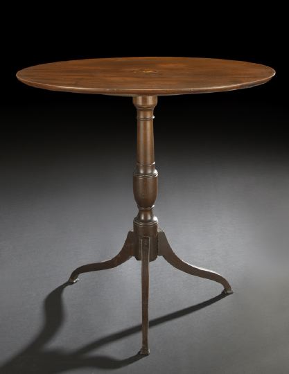 Appraisal: George III Mahogany Tripod Table fourth quarter th century the