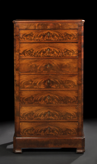 Appraisal: Louis-Philippe Mahogany Semainier second quarter th century the rectangular top