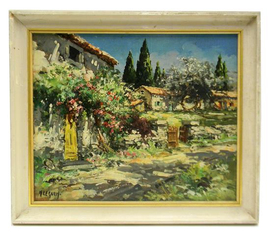 Appraisal: th C Impressionist style oil on board depicting red tiled