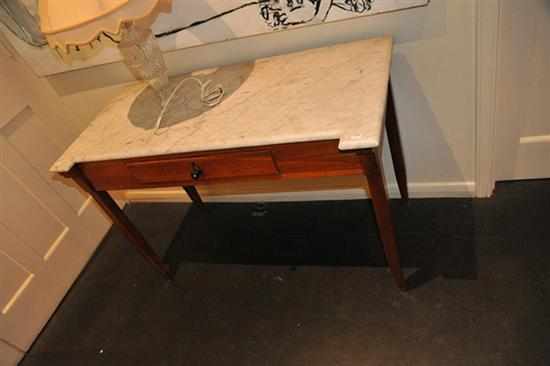 Appraisal: AN EARLY th CENTURY BIRCH HALL TABLE WITH A MARBLE