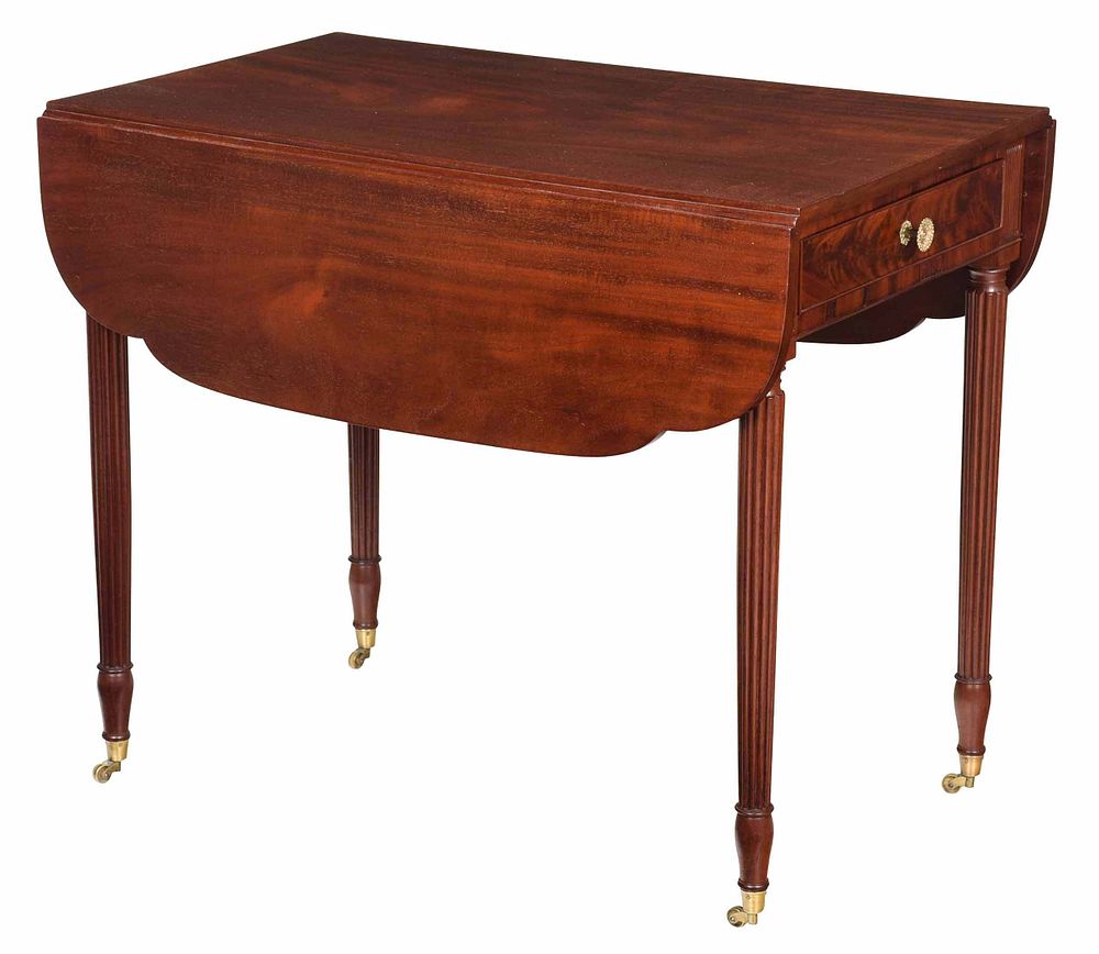 Appraisal: New York Federal Figured Mahogany Breakfast Table possibly shop of