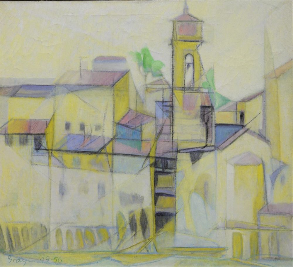 Appraisal: Cleve Gray American - Houses on the Arno oil on