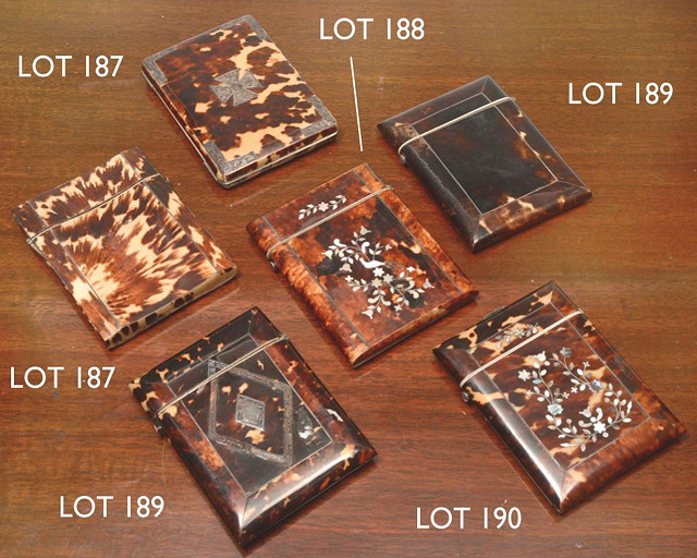 Appraisal: A VICTORIAN TORTOISESHELL CALLING CARD CASE with mother of pearl