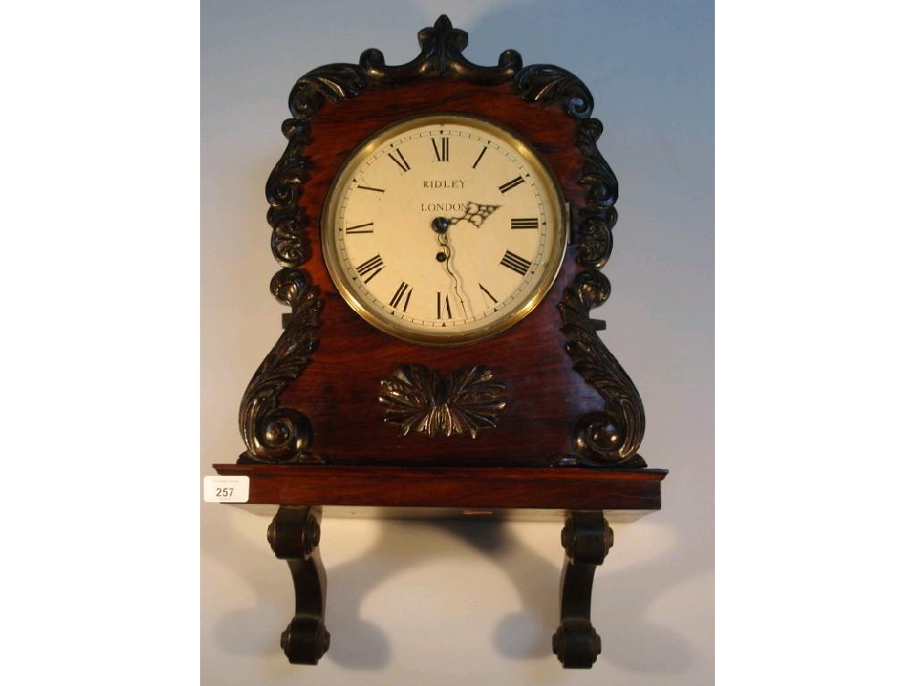 Appraisal: A thC rosewood bracket clock with a single fusee timepiece