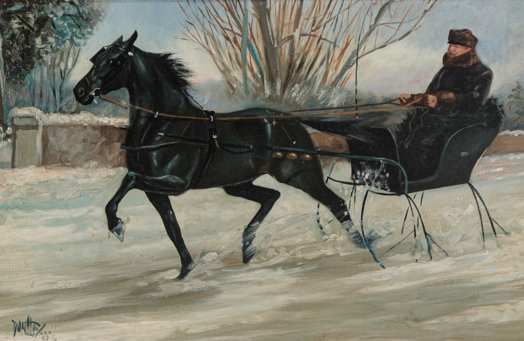 Appraisal: HORSE AND SLEIGH BY WILBUR DUNTLEY New Hampshire Michigan b