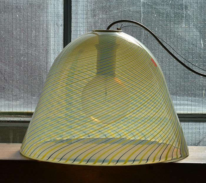 Appraisal: MURANO GLASS HANGING LIGHT IN A STRIPED DESIGN