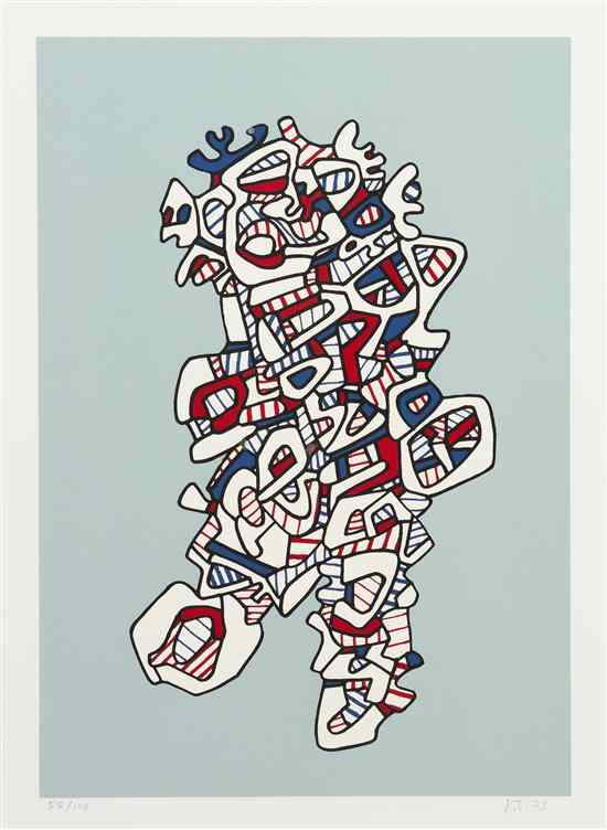 Appraisal: Jean Dubuffet French - Exaltador from Presences fugaces portfolio screenprint