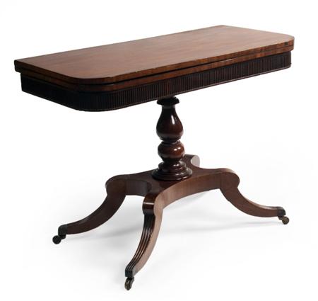 Appraisal: A Regency mahogany tea table the rounded rectangular top over