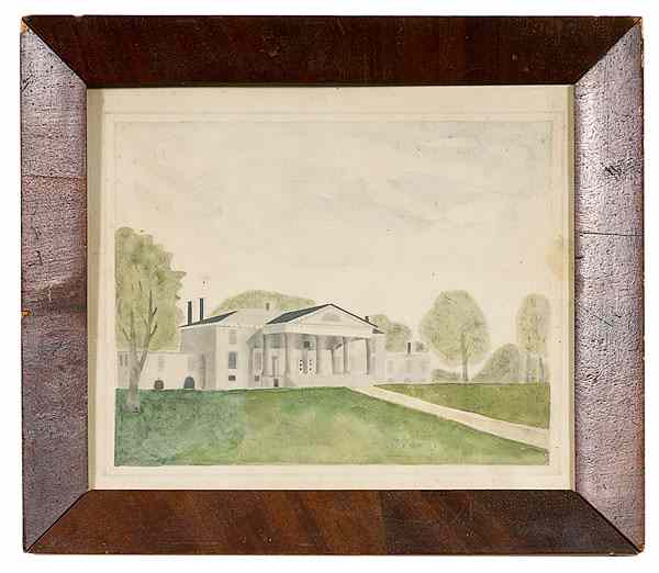 Appraisal: Folk Art Kentucky Architecture American th century a watercolor perhaps