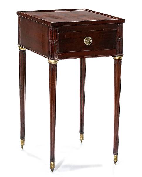 Appraisal: A Louis XVI gilt bronze mounted mahogany table ambulante fourth