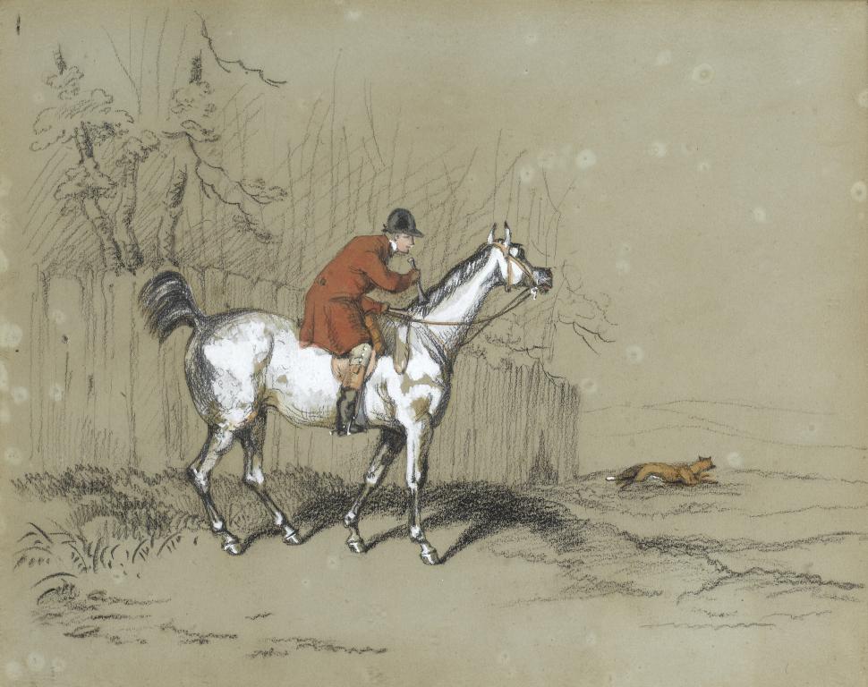 Appraisal: ENGLISH SCHOOL HUNTING SCENES a set of six all but