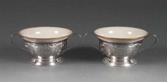 Appraisal: Twelve American engraved sterling silver bouillon cup holders Schofield Baltimore