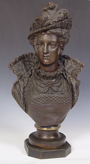 Appraisal: RANCOULET Ernest French - Young Victorian Woman Bronze '' h