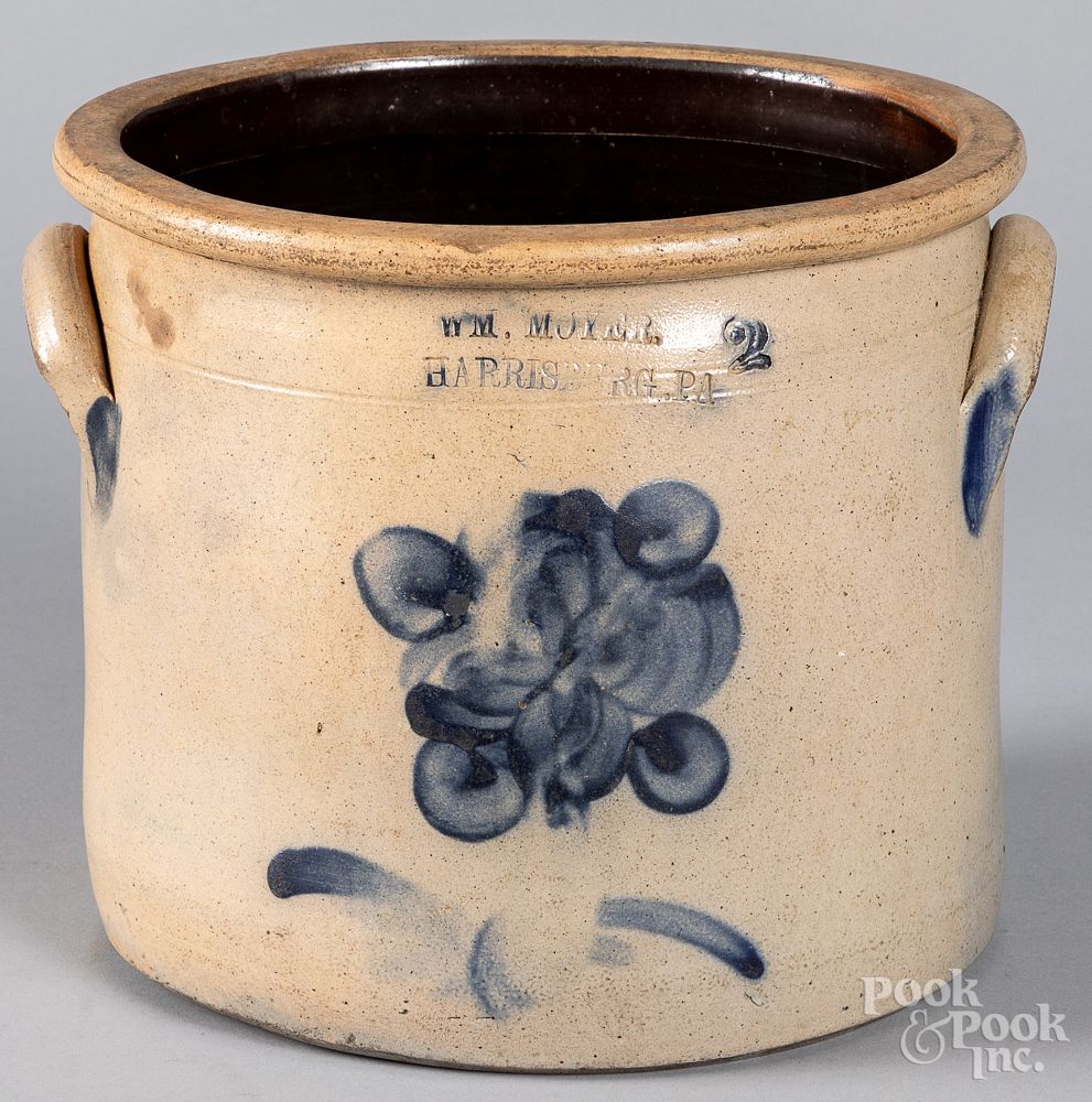 Appraisal: Pennsylvania two-gallon stoneware crock Harrisburg Pennsylvania two-gallon stoneware crock th