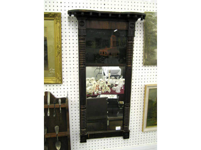 Appraisal: Empire Mirror with Reverse Painting of a Farm