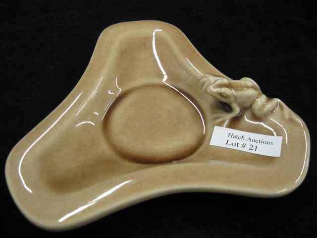 Appraisal: Rookwood Art Pottery Ashtray figural frog on edge brown ''