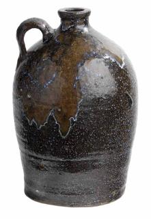 Appraisal: Southern Stoneware Jug dark speckled black and brown alkaline glaze