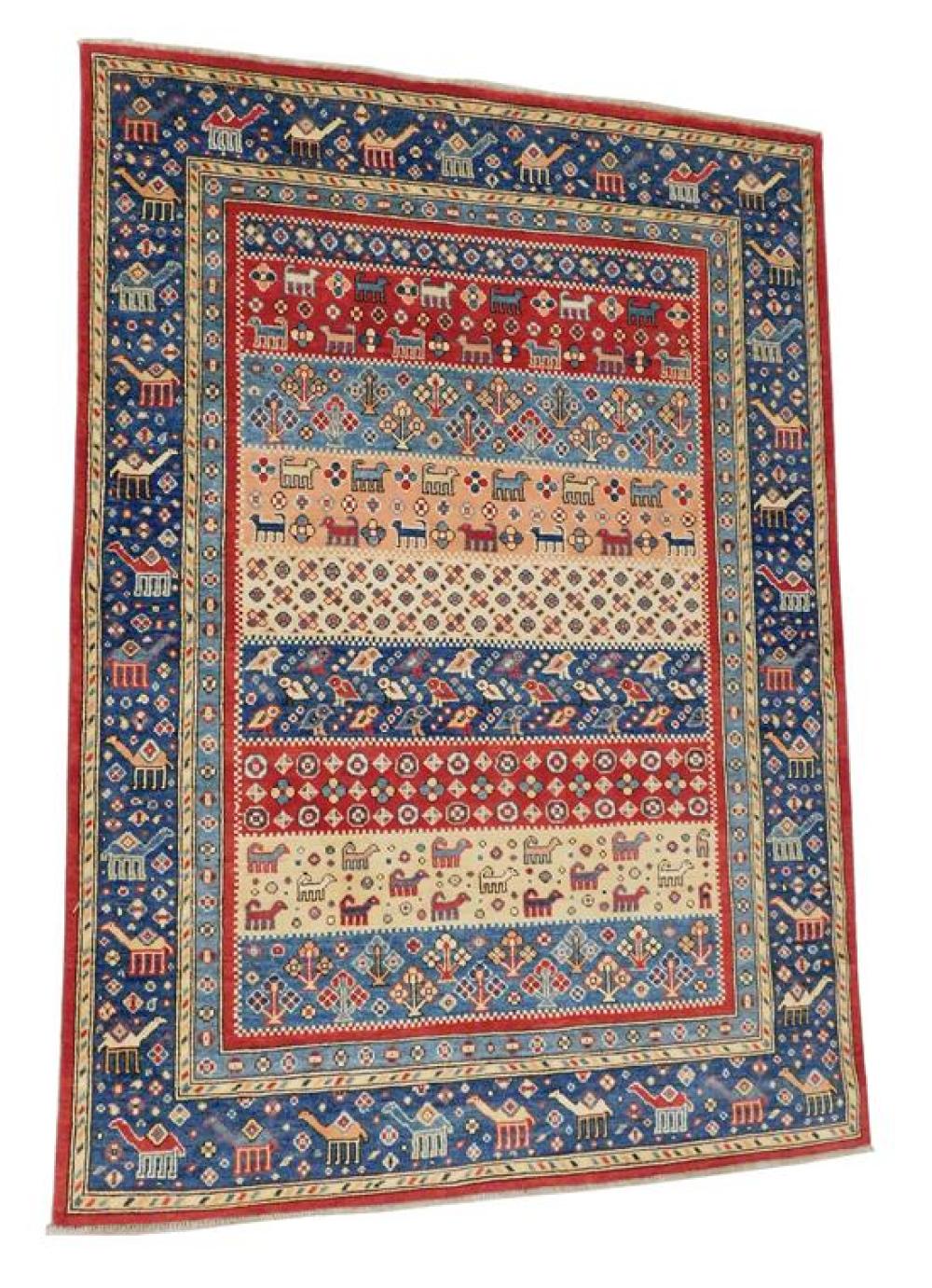 Appraisal: RUG Uzbek Tribal ' x ' wool on cotton unusual