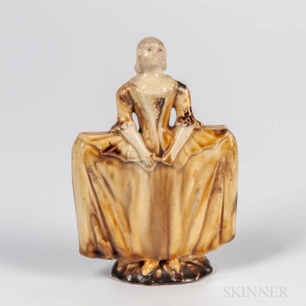 Appraisal: Staffordshire Creamware Figure of a Maiden Staffordshire Creamware Figure of