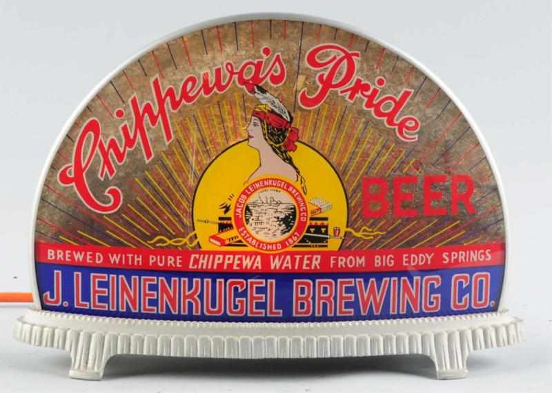 Appraisal: Chippewa's Pride Beer Reverse Glass Cab Sign Light-up Gillco sign