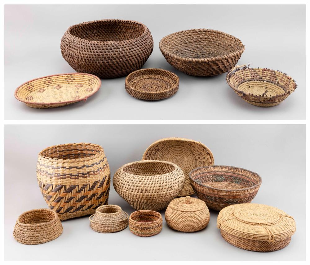 Appraisal: FIFTEEN AMERICAN INDIAN BASKETS MID- TO LATE TH CENTURY DIAMETERS