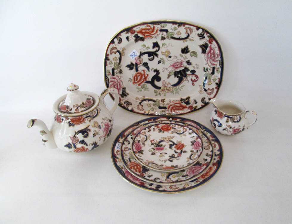 Appraisal: MASON'S MANDALAY IRONSTONE CHINA SET pieces comprised of dinner plates