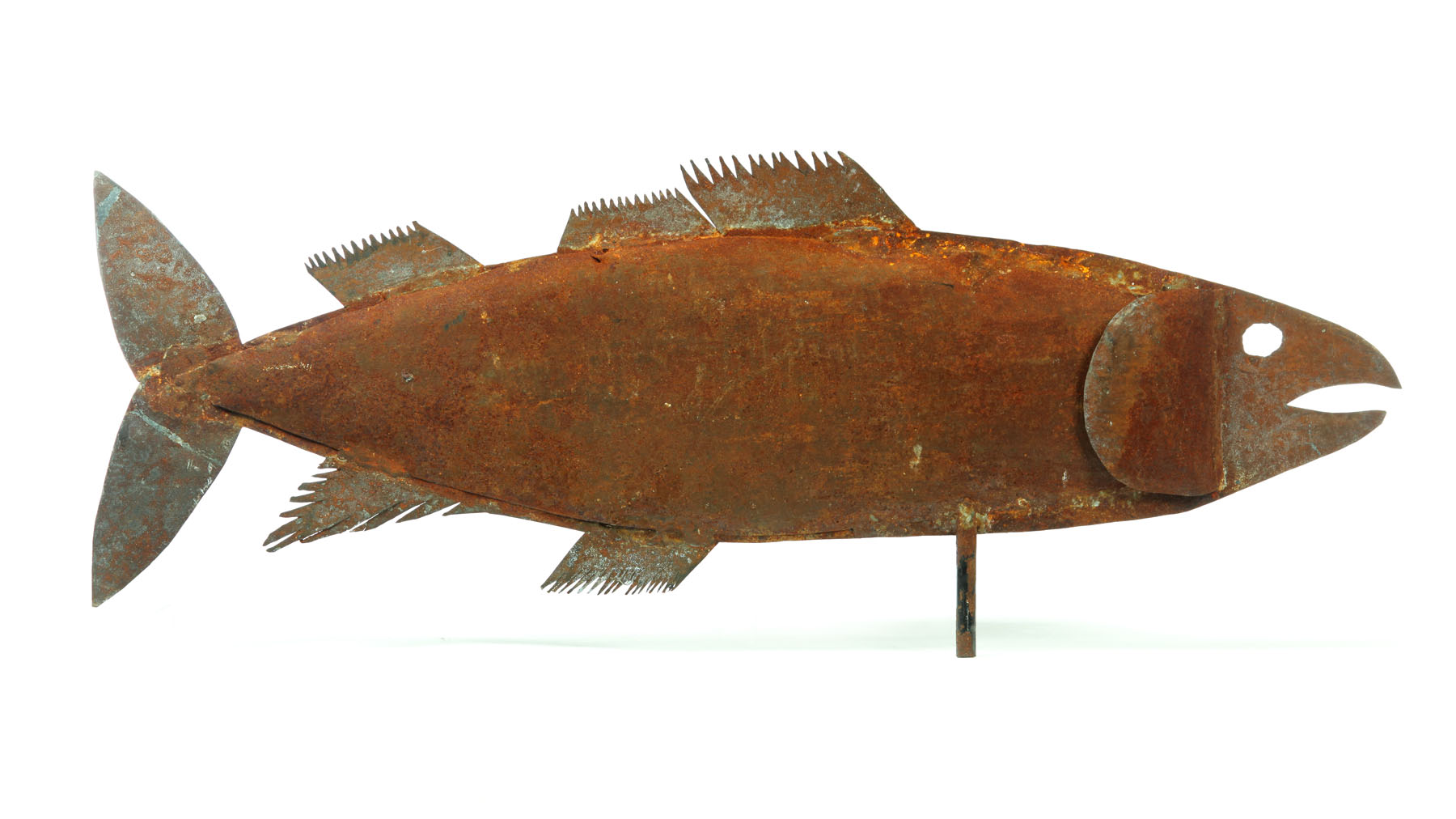 Appraisal: WEATHERVANE American mid th century sheet steel Full-bodied Chinook salmon