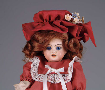 Appraisal: AM GERMAN DOLL Pretty little doll has bright blue glass