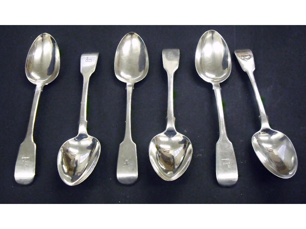 Appraisal: Set of four George IV fiddle pattern table spoons maker