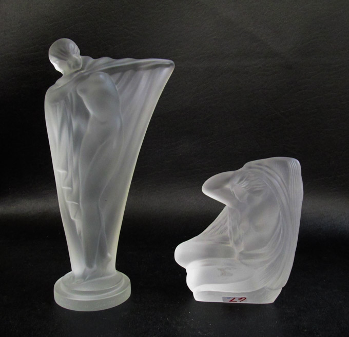 Appraisal: TWO CRISTAL DE SEVRES NUDE FIGURES Isadora after Isadora Duncan