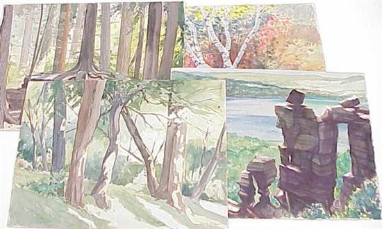 Appraisal: Charles Ernest Pont American - ten watercolors on paper including