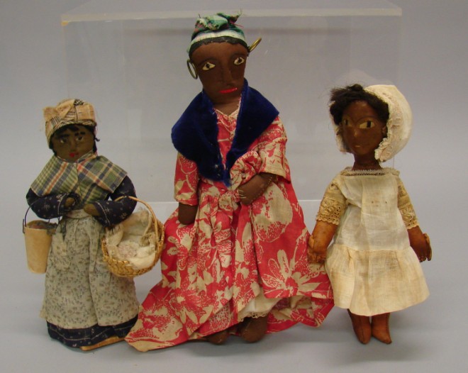 Appraisal: Lot of black vintage tourist dolls Leather - leather folk