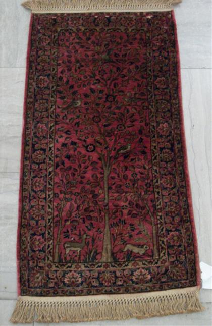 Appraisal: Kashan silk meditation rugcentral persia circa