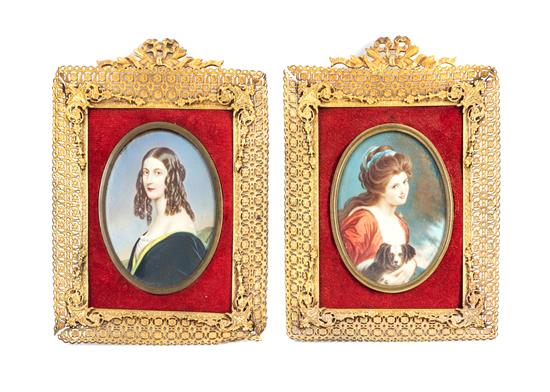 Appraisal: Sale Lot Two Continental Portrait Miniatures th century each depicting