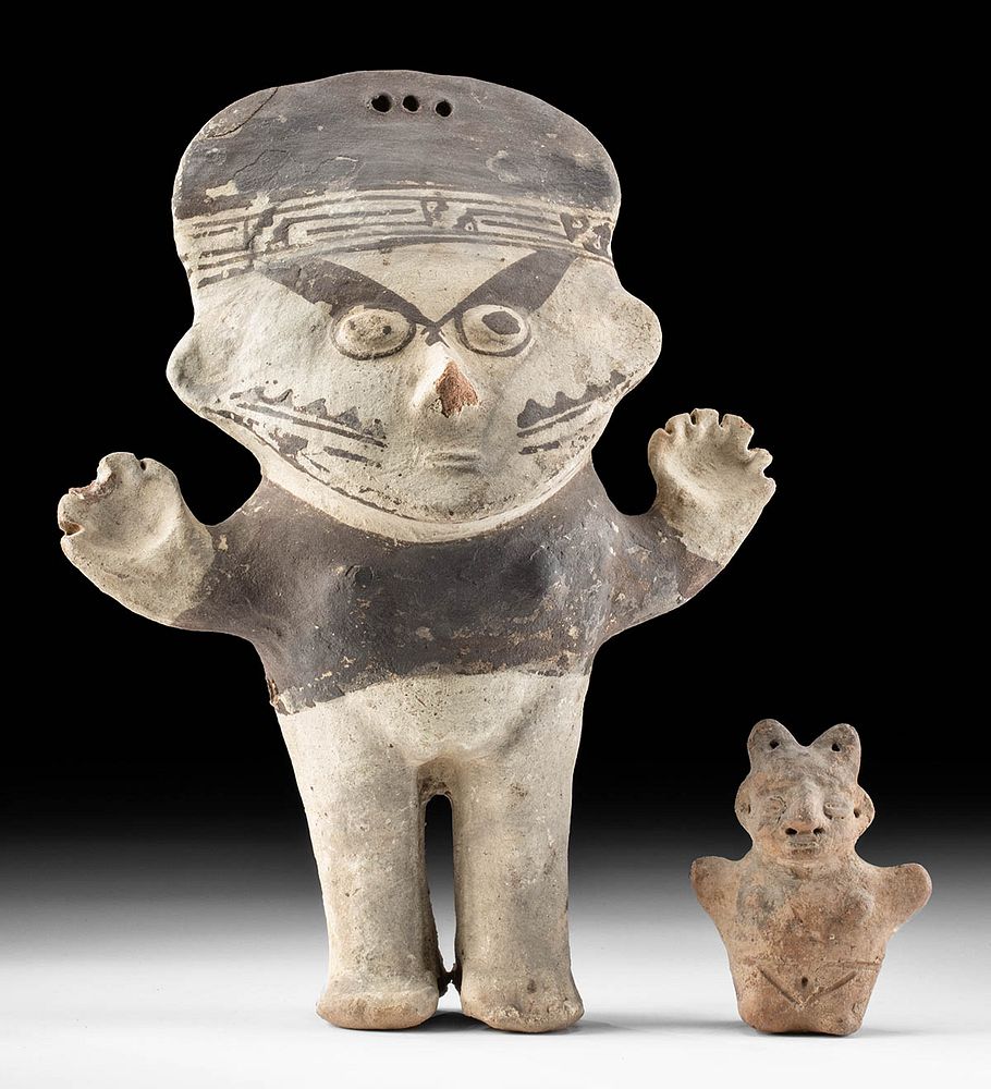 Appraisal: Chancay Polychrome Star Gazer Figures Pre-Columbian North Coast Peru Chancay