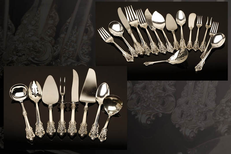 Appraisal: Wallace sterling 'Grand Baroque' flatware service Wallace sterling 'Grand Baroque'