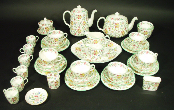 Appraisal: Extensive Minton Haddon Hall patterned tea coffee service comprising a