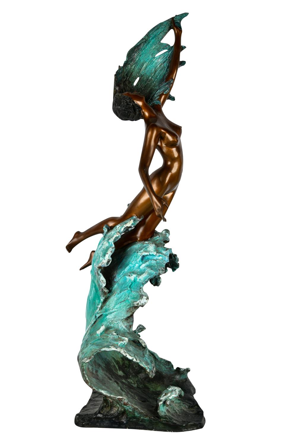 Appraisal: ANGELO BASSO B EMBRACING THE WAVE bronze signed and numbered