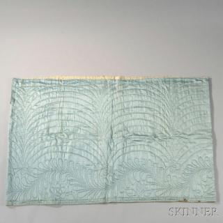 Appraisal: Blue Silk Quilted Petticoat probably America late th century likely