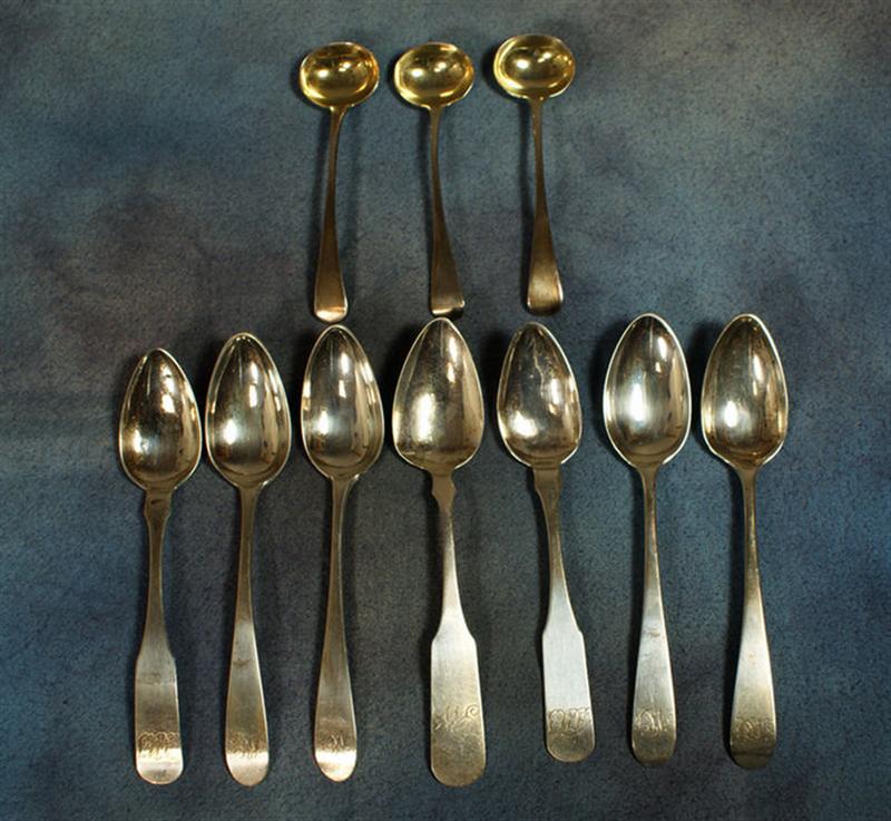 Appraisal: American coin silver teaspoons W Strong Philadelphia HI Pepper Philadelphia