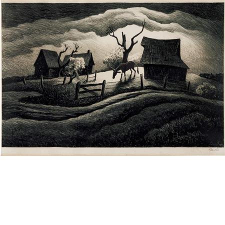 Appraisal: Thomas Hart Benton RAINY DAY Lithograph Estimate -