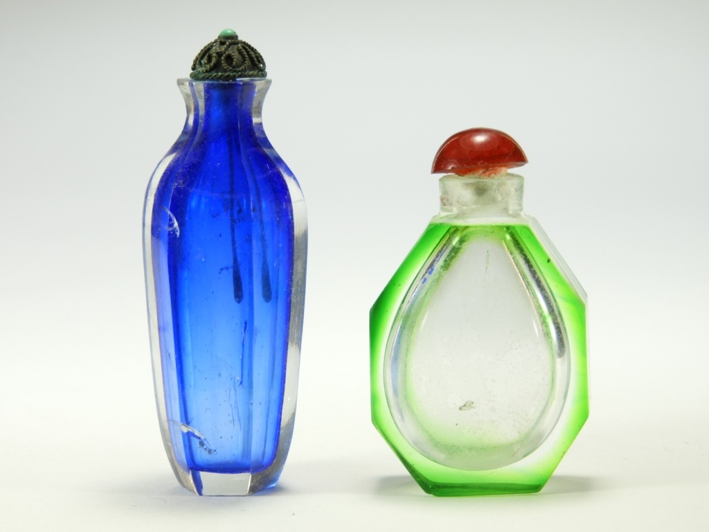 Appraisal: CHINESE CUT GLASS SNUFF BOTTLES China st Half th CenturyGroup