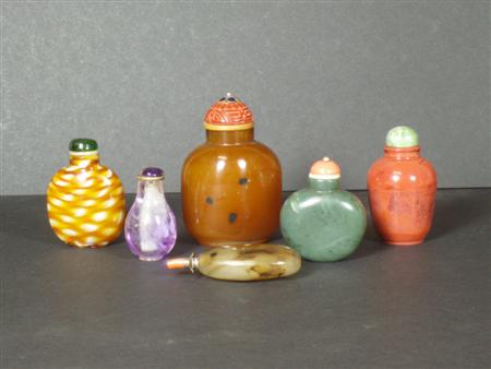 Appraisal: A small group of Chinese snuff bottles comprising a large