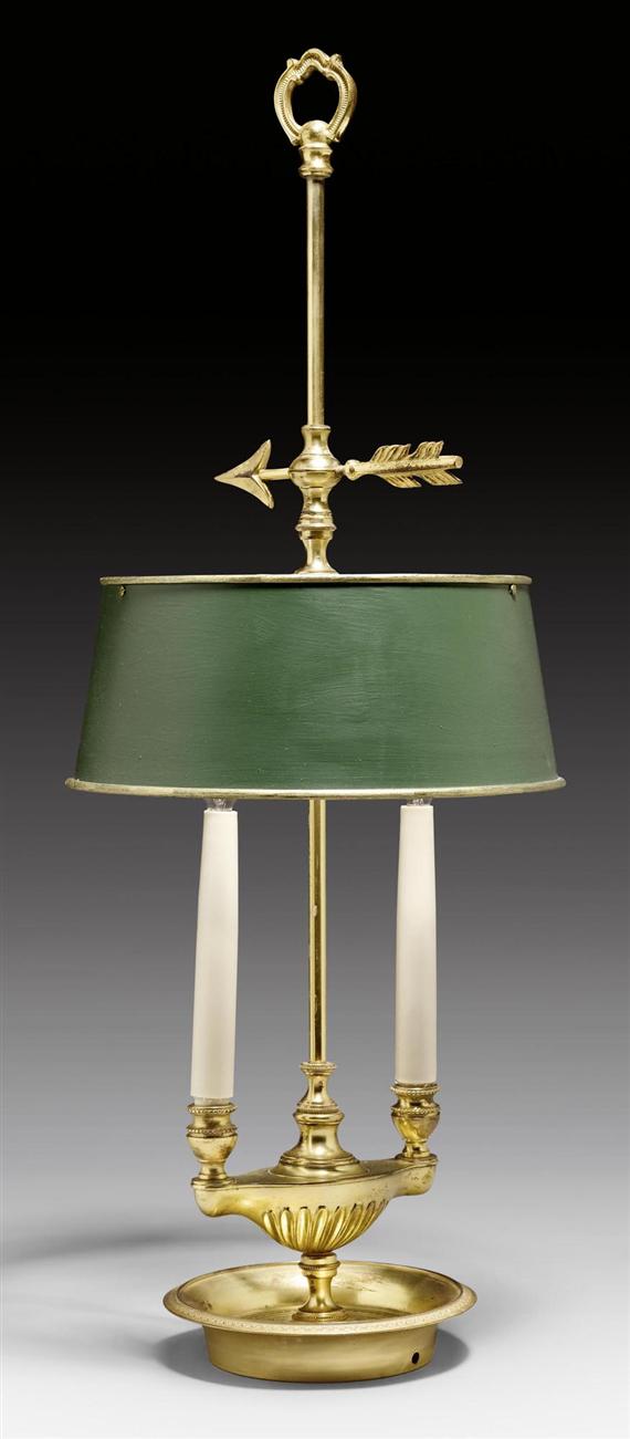 Appraisal: TABLE LAMP known as a lampe bouillotte Louis XVI style