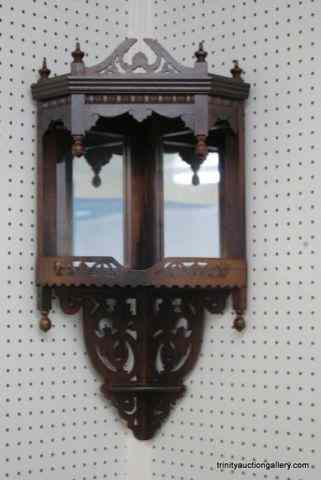 Appraisal: Antique Victorian Mahogany Wall Mount Corner ShelfFrom late 's to