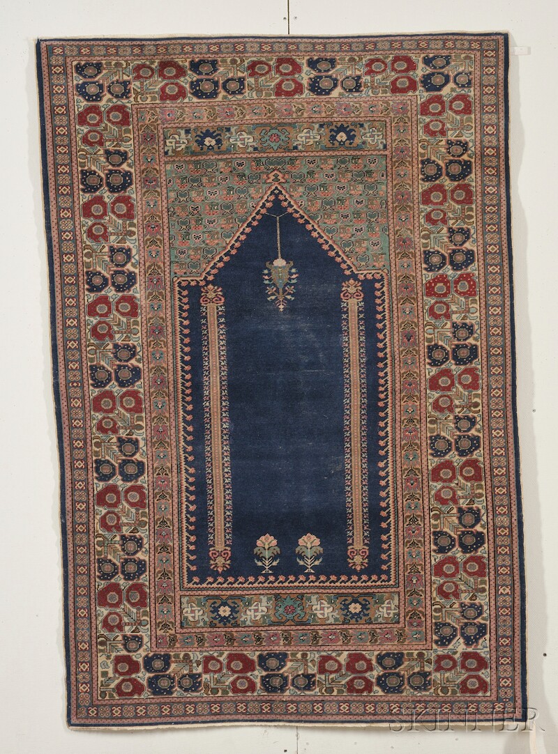 Appraisal: Ghiordes Prayer Rug West Anatolia late th century small areas