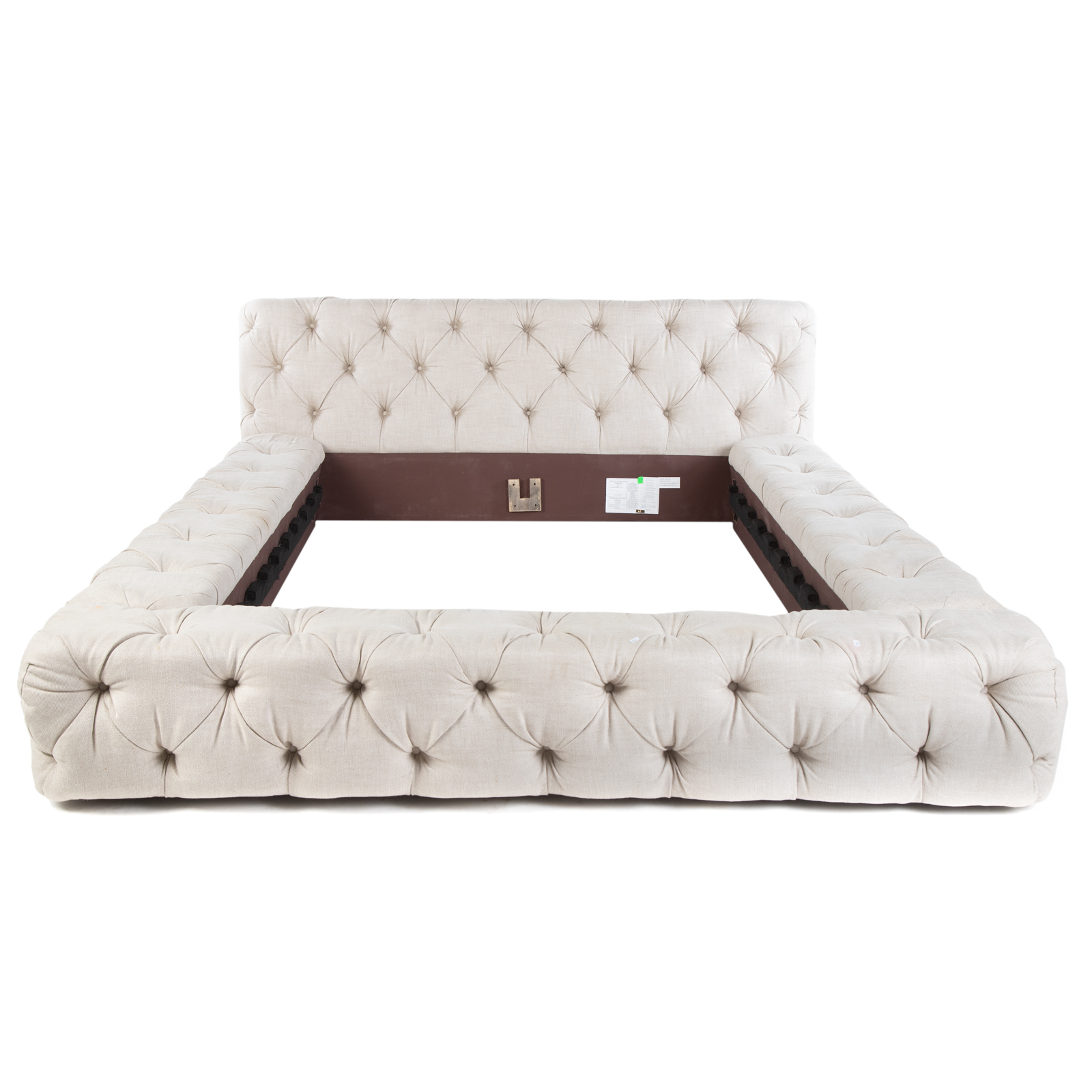 Appraisal: RESTORATION HARDWARE QUEEN SIZE TUFTED BED Multi part bed with