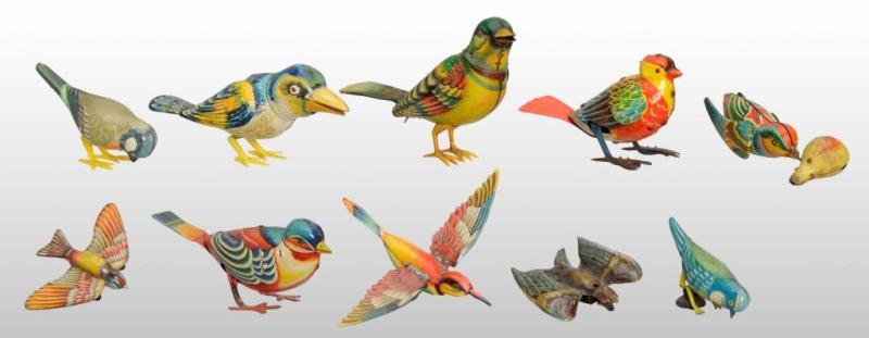 Appraisal: Lot of Tin Litho Bird Wind-Up Toys Description German and