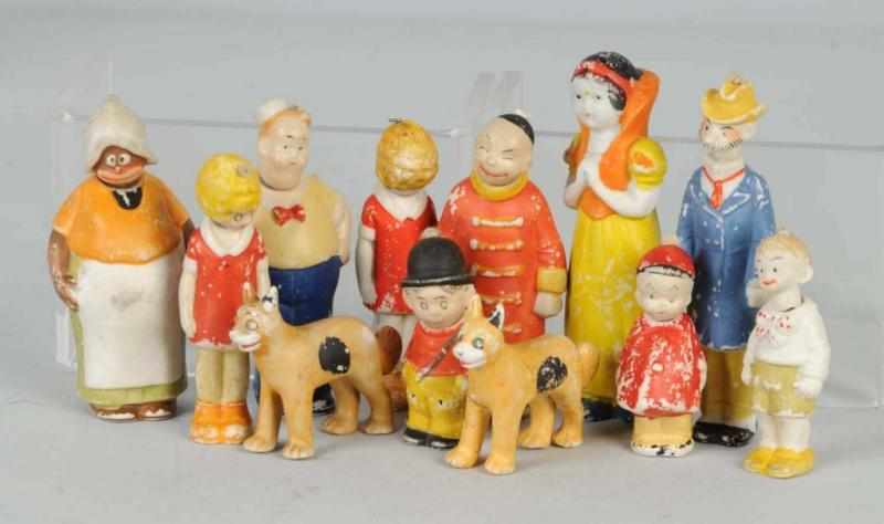 Appraisal: Lot of German Comic Character All Bisque Dolls Description Orphan