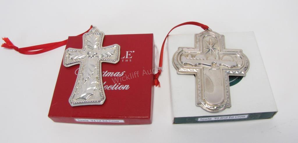 Appraisal: Two Towle Sterling Cross Medallions including first edition cross second